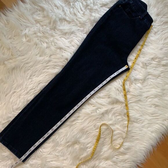 SOFT SURROUNDINGS dark wash jeans zip button fly pockets size PS - Picture 5 of 7